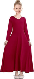 Girls Praise Dance Dress Metallic Long Sleeve Liturgical Worship Costumes Lyrical Dancewear Church Robe